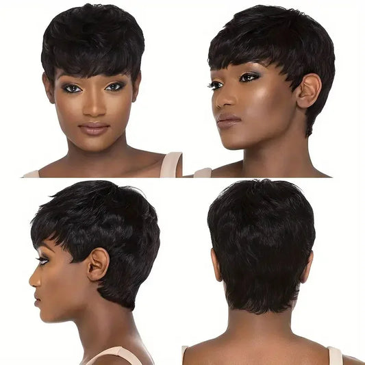Short Bob Straight Brazilian Remy Pixie Wig by HitMyNeed