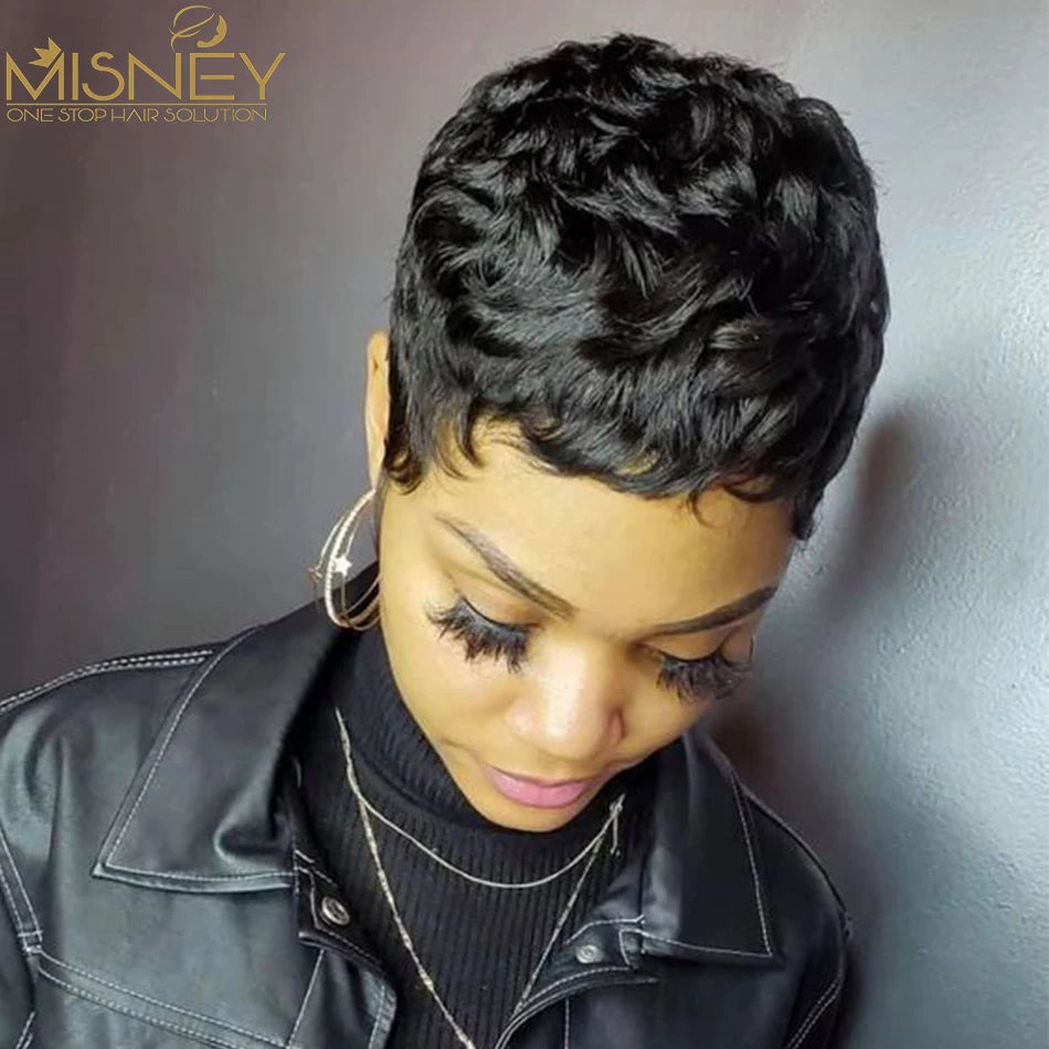 Short Bob Straight Brazilian Remy Pixie Wig by HitMyNeed