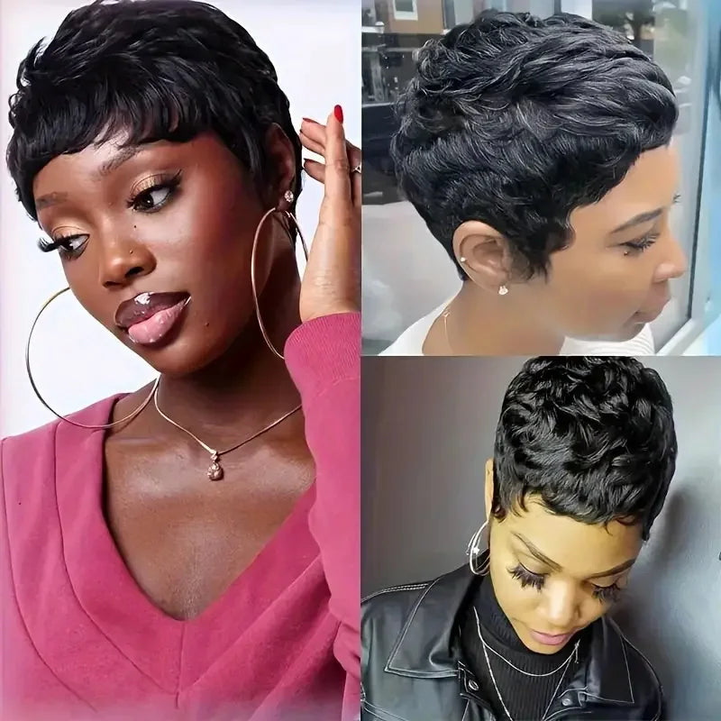 Short Bob Straight Brazilian Remy Pixie Wig by HitMyNeed