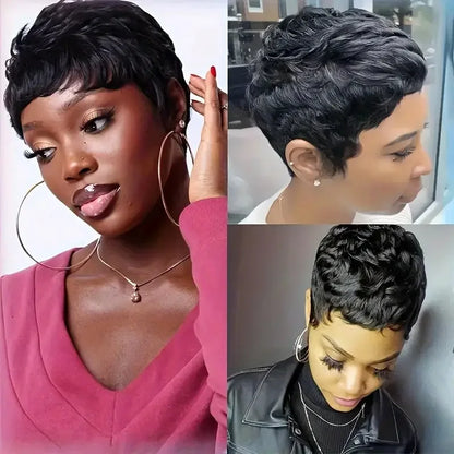 Short Bob Straight Brazilian Remy Pixie Wig by HitMyNeed