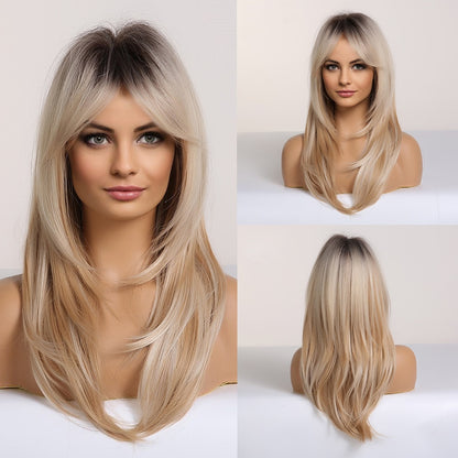 Short Golden Brown Bob Wig with Bangs - Heat Safe lc259-1 by HitMyNeed