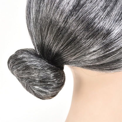 Short Grey Grandma Wig for Halloween Costumes by HitMyNeed