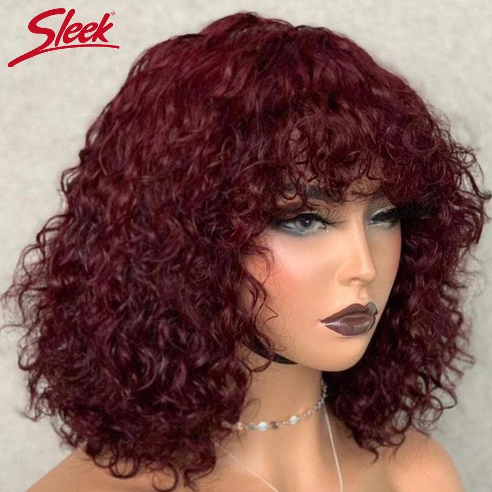 Short Honey Blonde Pixie Bob Human Hair Wig with Bangs 16inches tt1b-99j by HitMyNeed
