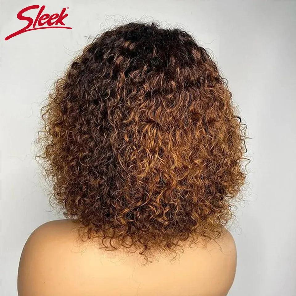 Short Honey Blonde Pixie Bob Human Hair Wig with Bangs by HitMyNeed