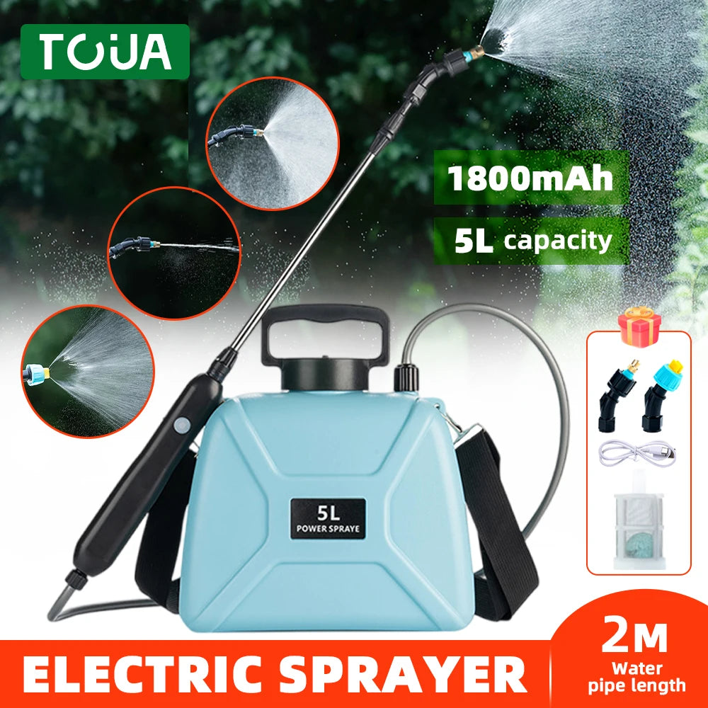 Shoulder Electric Garden Sprayer 5L USB Rechargeable 5l-electric-blue by HitMyNeed
