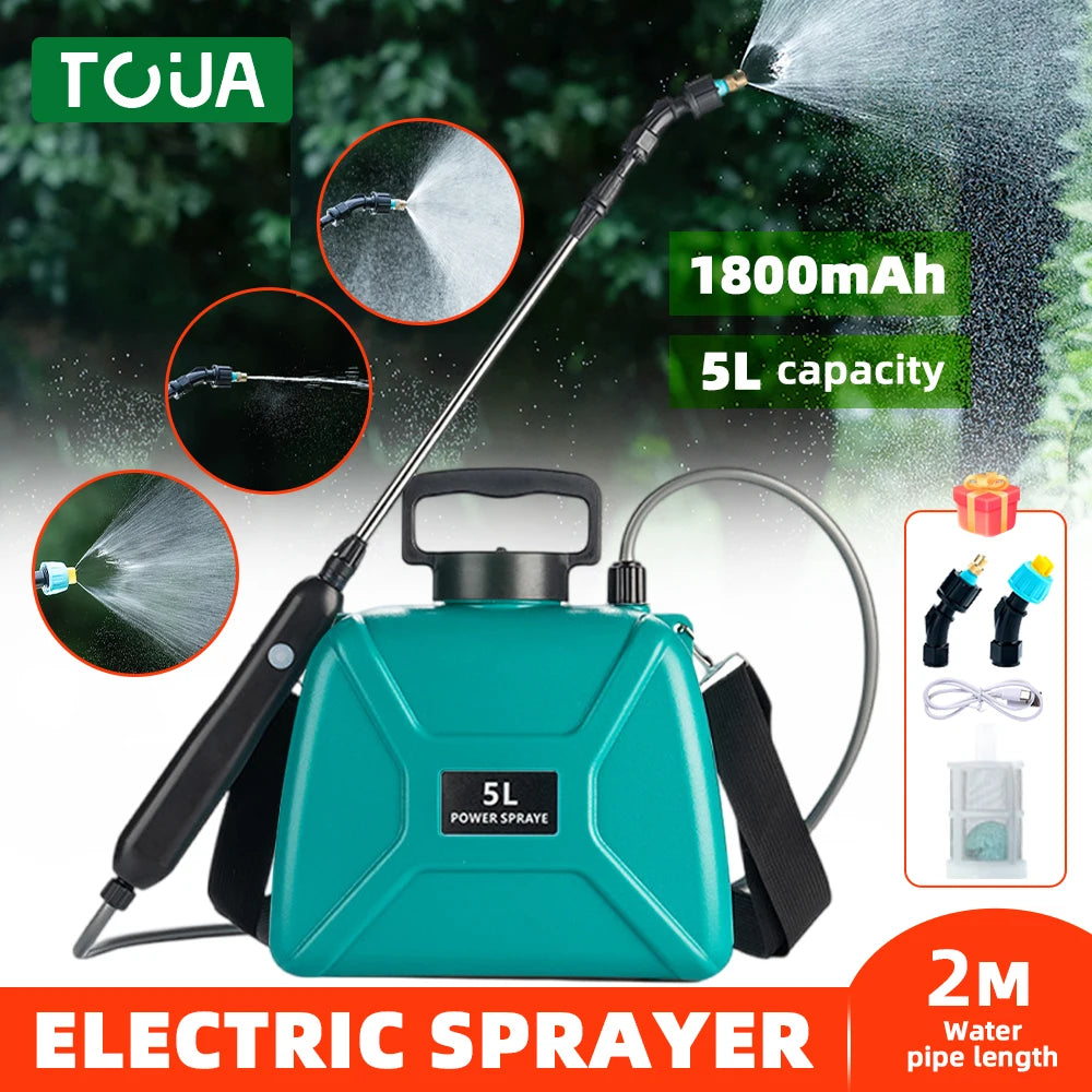 Shoulder Electric Garden Sprayer 5L USB Rechargeable 5l-electric-green by HitMyNeed