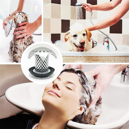 Shower Drain Hair Catcher Cover with 4 Rings by HitMyNeed