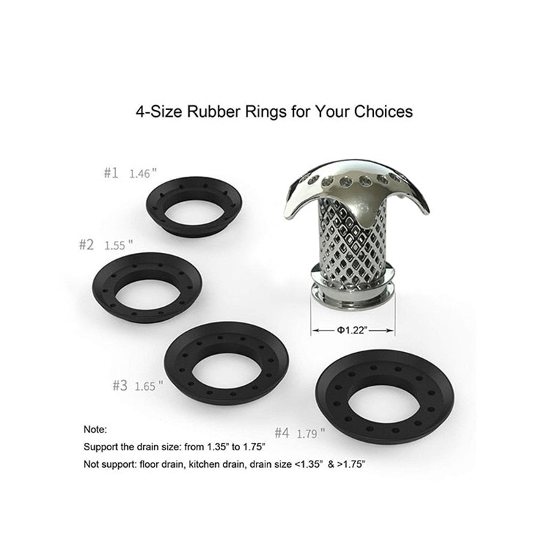 Shower Drain Hair Catcher Cover with 4 Rings by HitMyNeed