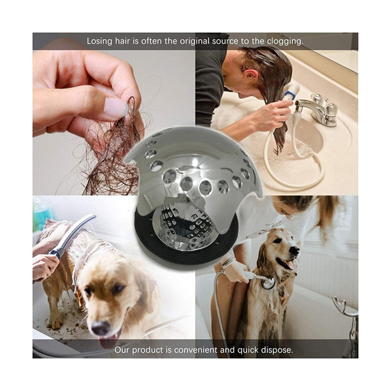Shower Drain Hair Catcher Cover with 4 Rings by HitMyNeed