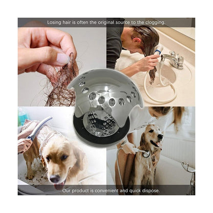 Shower Drain Hair Catcher Cover with 4 Rings by HitMyNeed