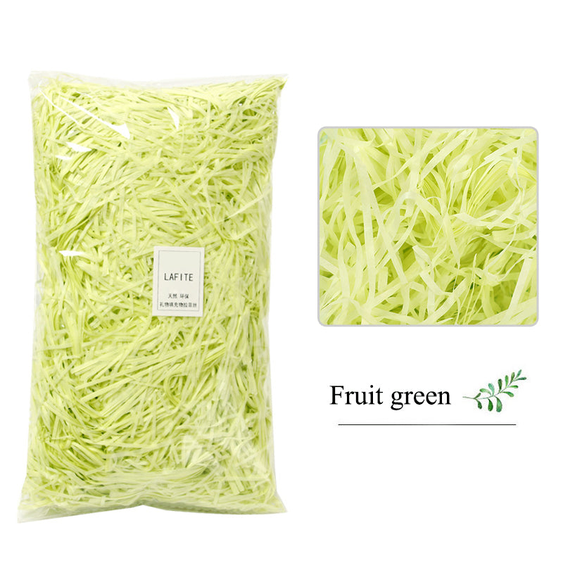 Shredded Crinkle Paper Filler for Gift Boxes fruit-green 20g by HitMyNeed