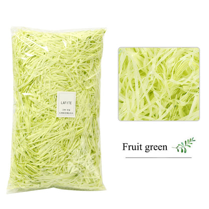 Shredded Crinkle Paper Filler for Gift Boxes fruit-green 20g by HitMyNeed