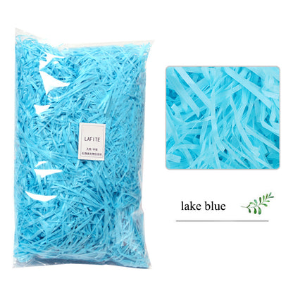 Shredded Crinkle Paper Filler for Gift Boxes lake-blue 50g by HitMyNeed