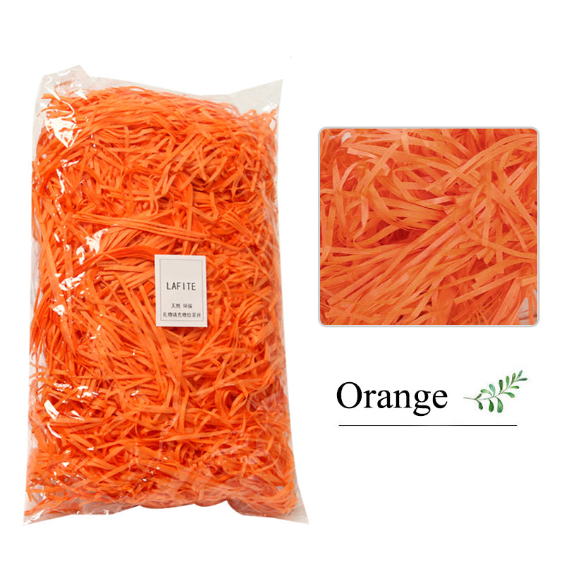 Shredded Crinkle Paper Filler for Gift Boxes orange 50g by HitMyNeed