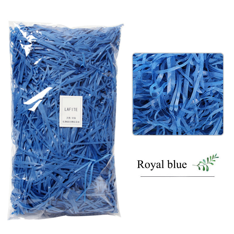 Shredded Crinkle Paper Filler for Gift Boxes royal-blue 50g by HitMyNeed