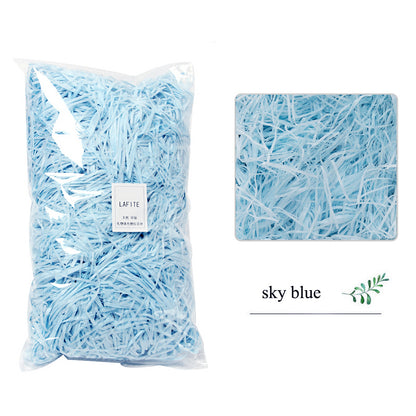 Shredded Crinkle Paper Filler for Gift Boxes sky-blue 50g by HitMyNeed