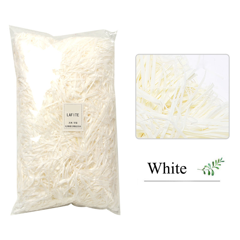 Shredded Crinkle Paper Filler for Gift Boxes white 50g by HitMyNeed