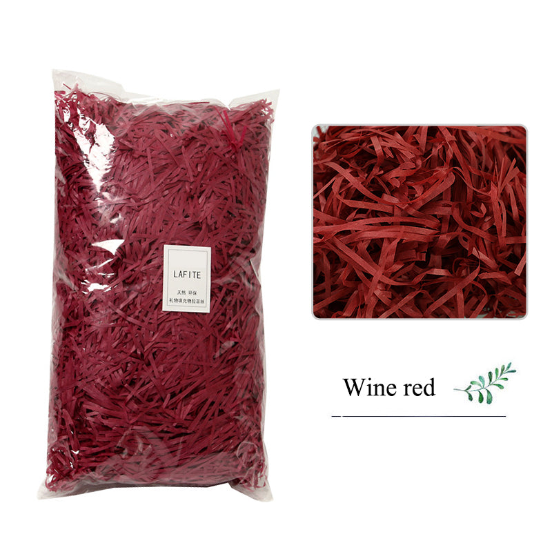 Shredded Crinkle Paper Filler for Gift Boxes wine-red 20g by HitMyNeed