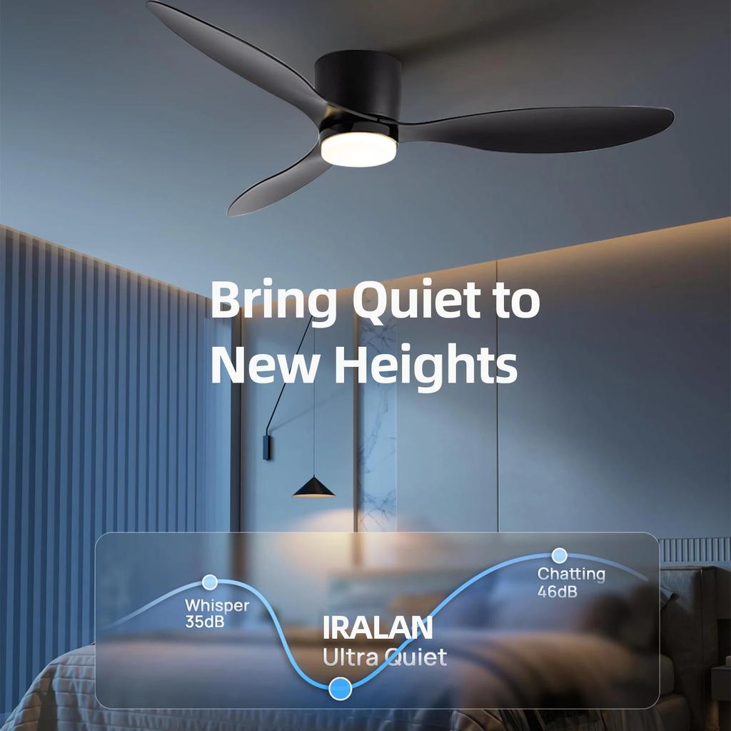 Silent 6-Speed Ceiling Fan with Smart Dimming LED by HitMyNeed