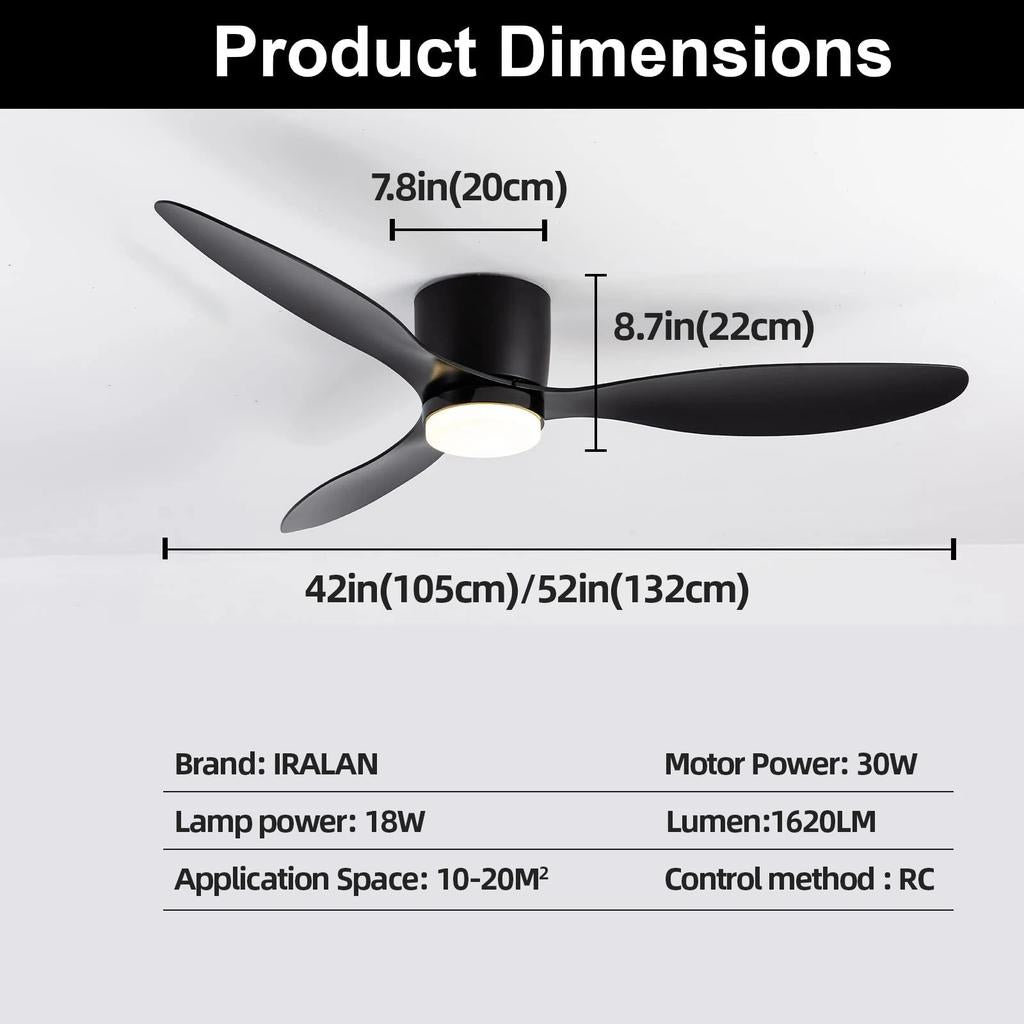 Silent 6-Speed Ceiling Fan with Smart Dimming LED by HitMyNeed
