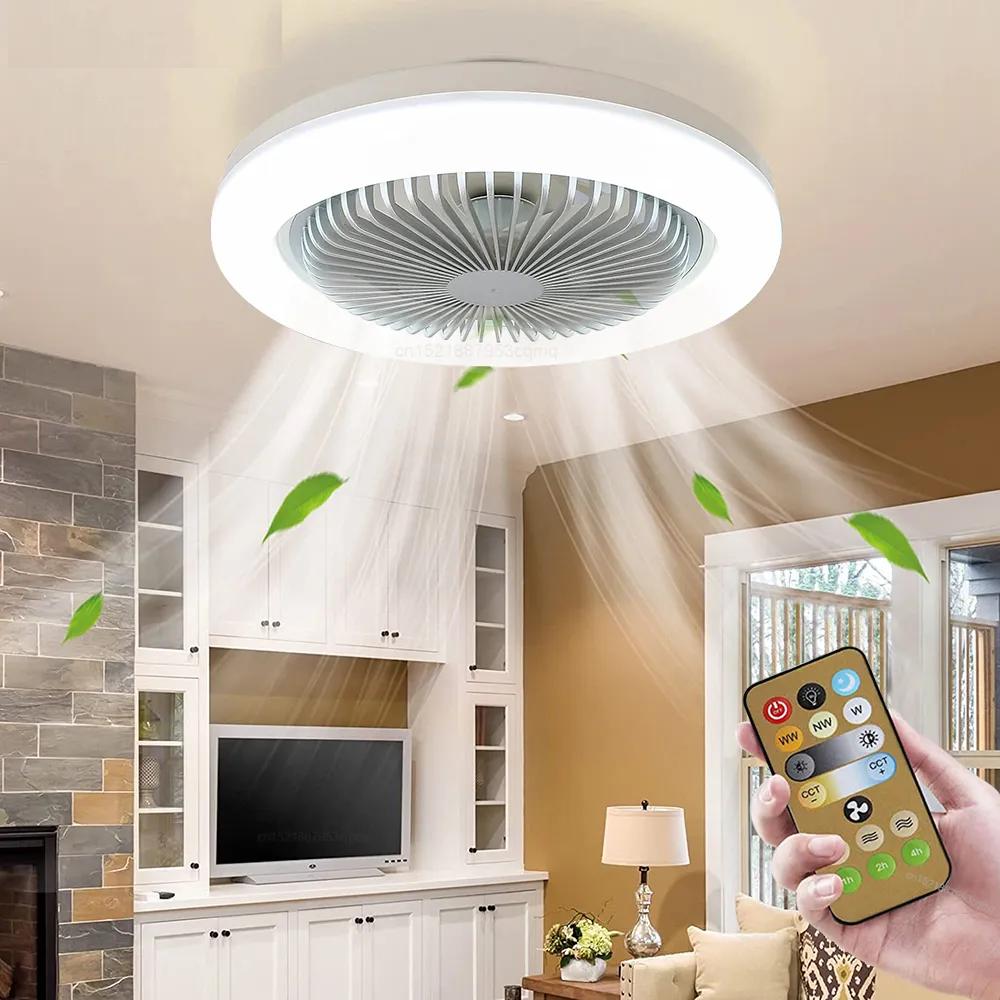 Silent LED Ceiling Fan with Remote and E27 Base by HitMyNeed