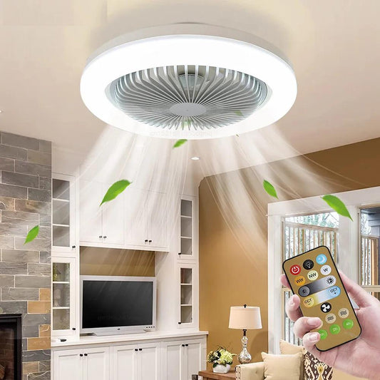 Silent LED Ceiling Fan with Remote and E27 Base by HitMyNeed