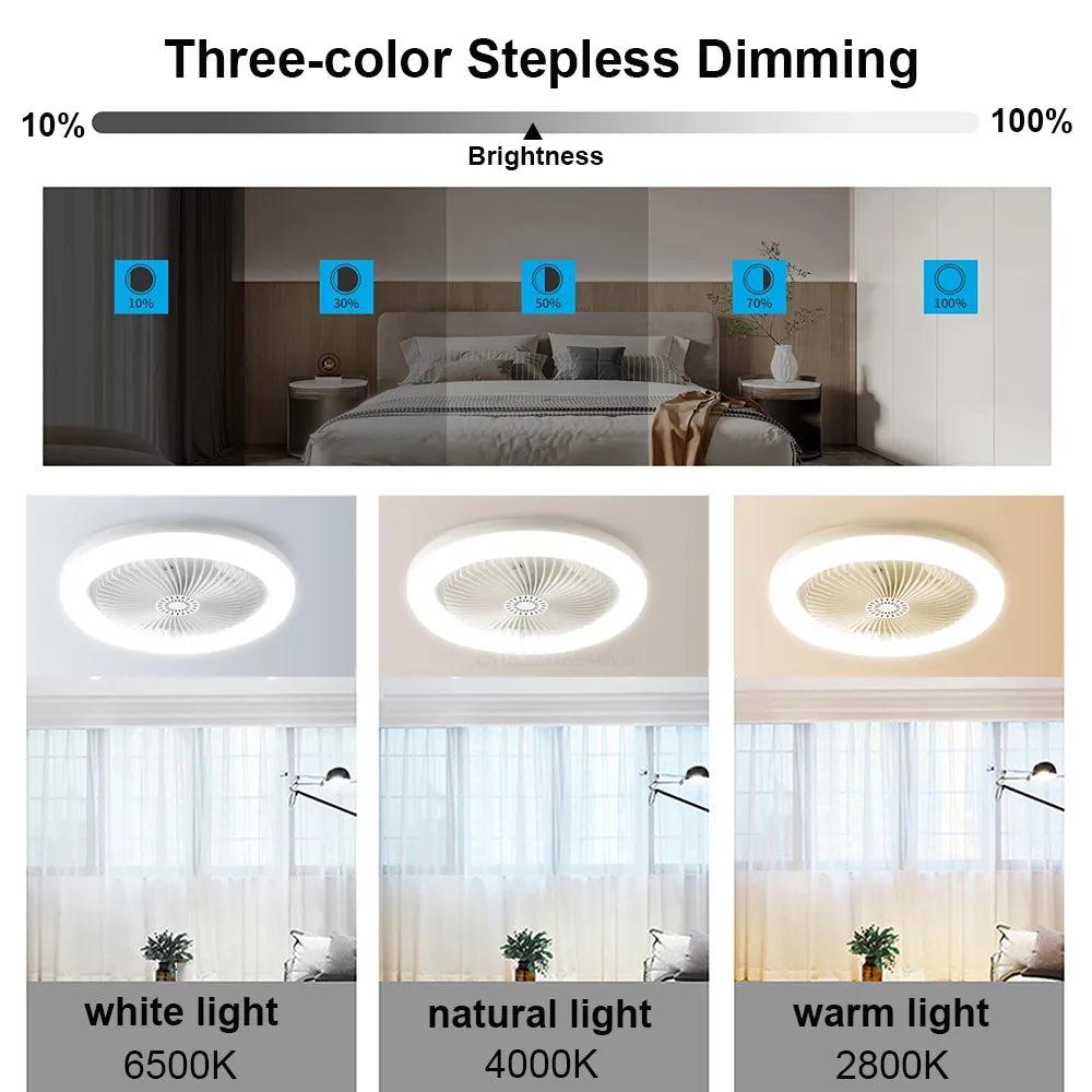 Silent LED Ceiling Fan with Remote and E27 Base by HitMyNeed