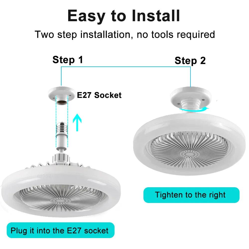 Silent LED Ceiling Fan with Remote and E27 Base by HitMyNeed