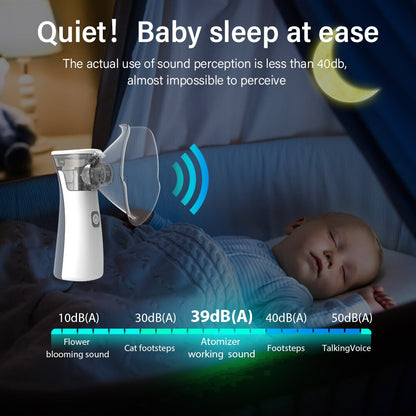Silent Mesh Handheld Nebulizer for Kids & Adults by HitMyNeed