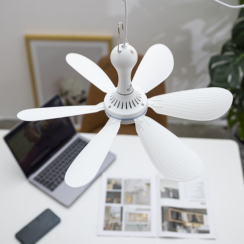 Silent USB Ceiling Fan with 6 Blades for Tents & Dorms by HitMyNeed