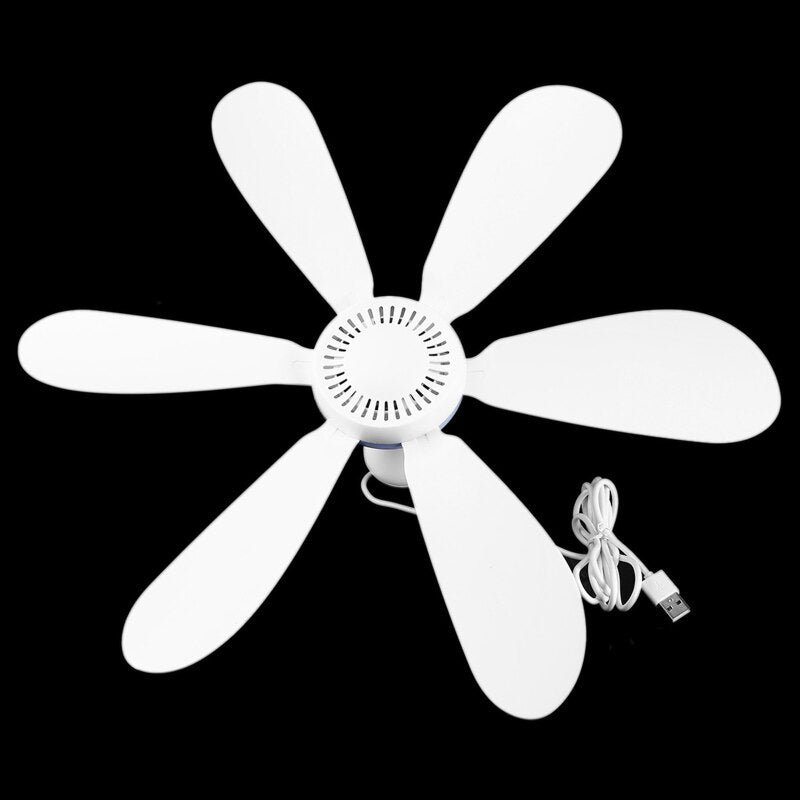 Silent USB Ceiling Fan with 6 Blades for Tents & Dorms by HitMyNeed
