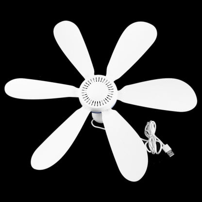 Silent USB Ceiling Fan with 6 Blades for Tents & Dorms by HitMyNeed