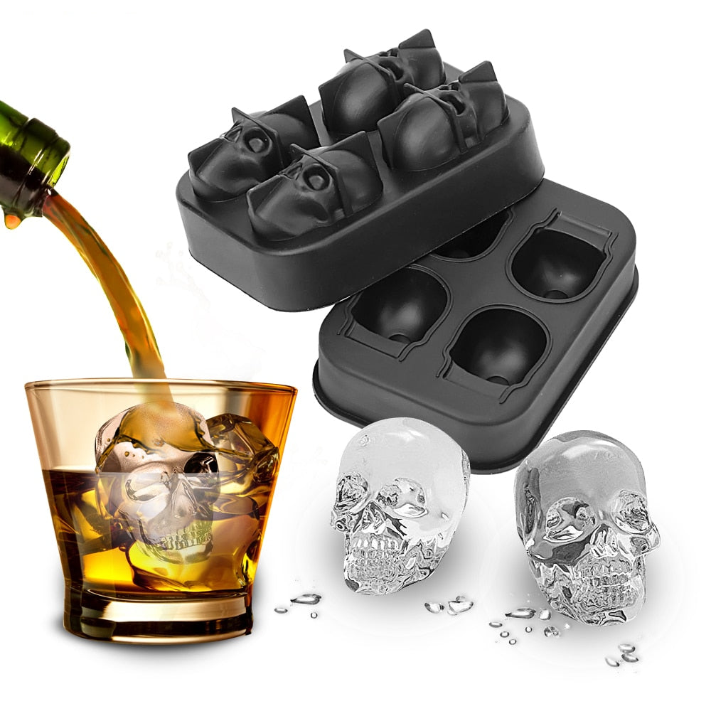 Silicone 3D Skull Ice Cube Tray Mold by HitMyNeed