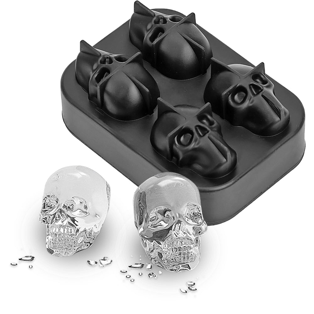 Silicone 3D Skull Ice Cube Tray Mold by HitMyNeed
