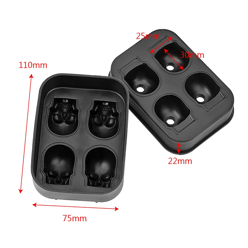 Silicone 3D Skull Ice Cube Tray Mold by HitMyNeed