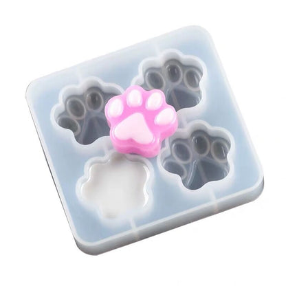 Silicone 4-Slot Paw Print Mold for Treats & Crafts by HitMyNeed