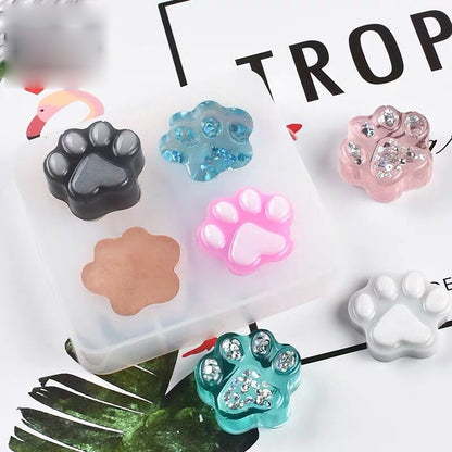 Silicone 4-Slot Paw Print Mold for Treats & Crafts by HitMyNeed