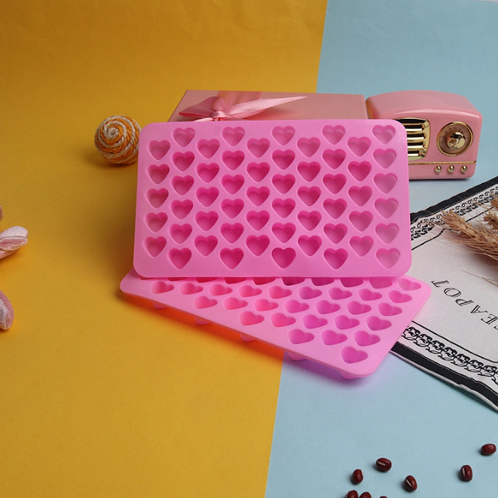 Silicone 55 Slot Heart Ice Cube and Baking Tray by HitMyNeed