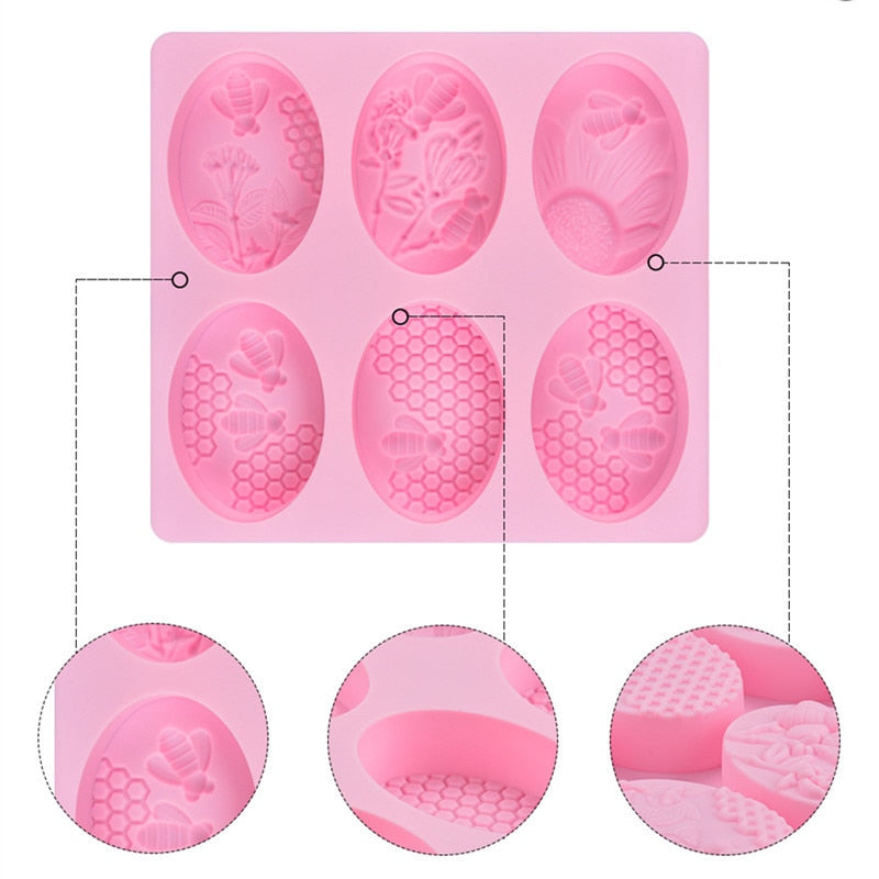 Silicone 6-Cavity Honeycomb Soap Mold by HitMyNeed