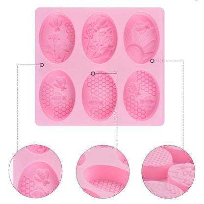 Silicone 6-Cavity Honeycomb Soap Mold by HitMyNeed