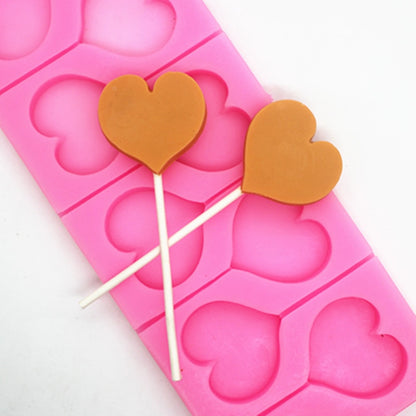 Silicone 8-Hole Heart Lollipop Mold by HitMyNeed