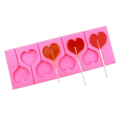 Silicone 8-Hole Heart Lollipop Mold by HitMyNeed