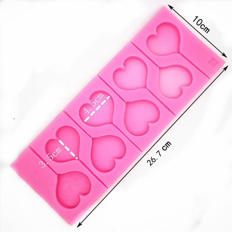 Silicone 8-Hole Heart Lollipop Mold by HitMyNeed