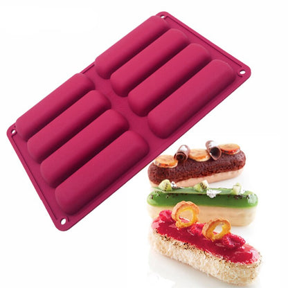 Silicone 8-Slot Éclair Baking Mold by HitMyNeed