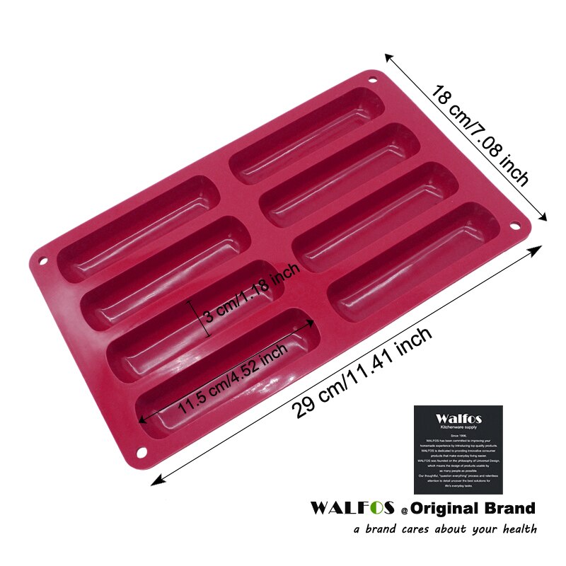 Silicone 8-Slot Éclair Baking Mold by HitMyNeed