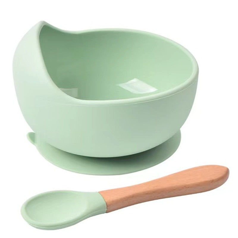 Silicone Baby Suction Bowl with Spoon Set by HitMyNeed