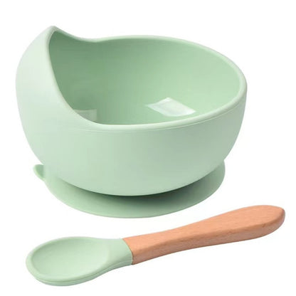 Silicone Baby Suction Bowl with Spoon Set by HitMyNeed