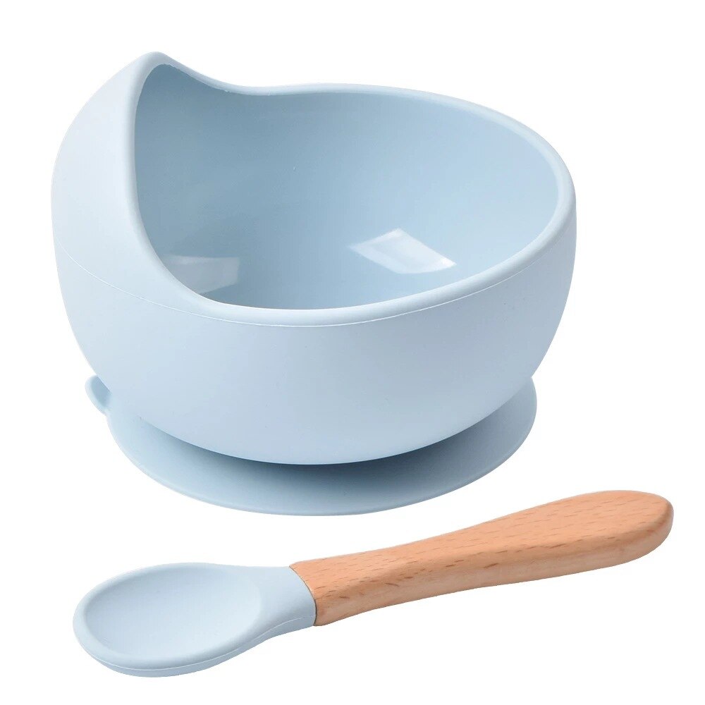 Silicone Baby Suction Bowl with Spoon Set by HitMyNeed
