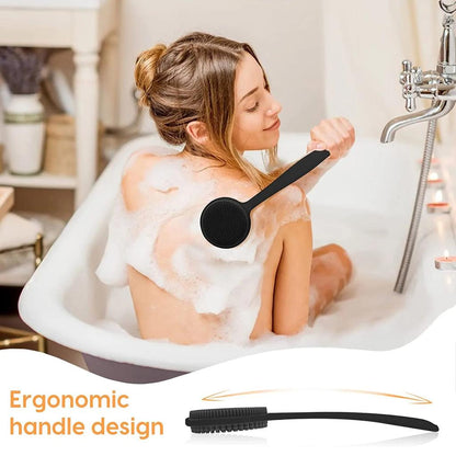 Silicone Back Scrubber with Long Handle, Double Sided by HitMyNeed