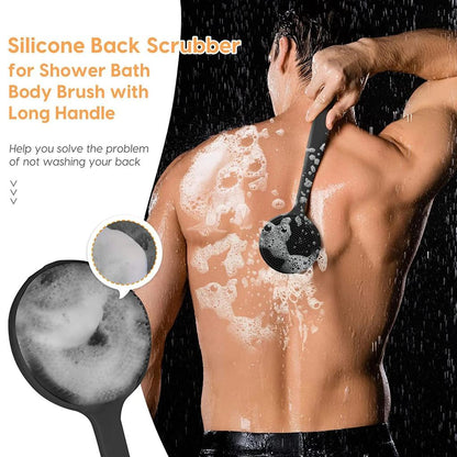 Silicone Back Scrubber with Long Handle, Double Sided by HitMyNeed